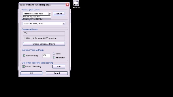 CamStudio - Configuración del audio, codecs de vídeo y zonas a capturar