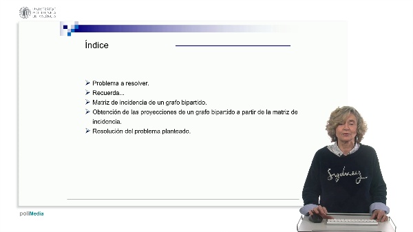 Proyecciones de grafos bipartidos mediante matrices de incidencia.