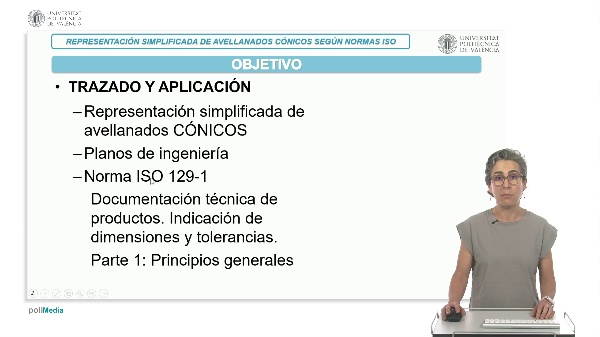 Representaci�n simplificada de avellanados c�nicos seg�n normas ISO
