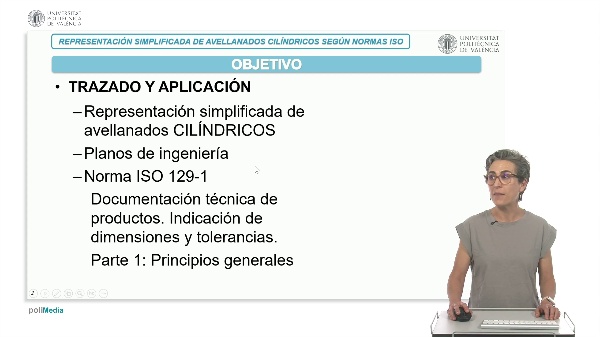 Representaci�n simplificada de avellanados cil�ndricos seg�n normas ISO