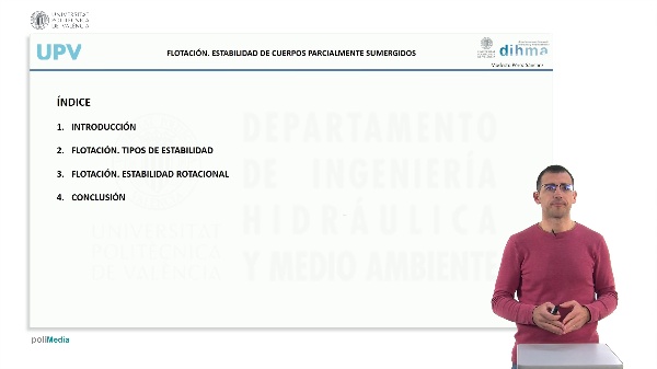 Flotacin. Estabilidad de cuerpos parcialmente sumergidos.