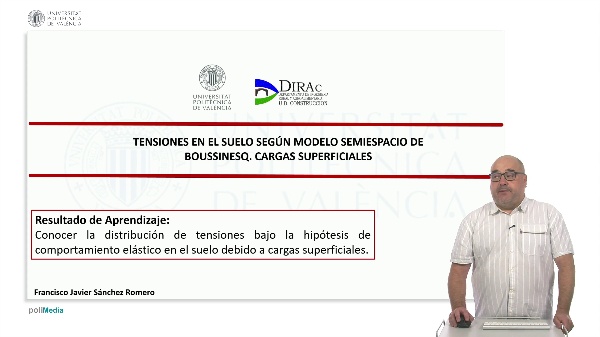 Tensiones en el suelo seg�n modelo de semiespacio de Boussinesq. Cargas superficiales