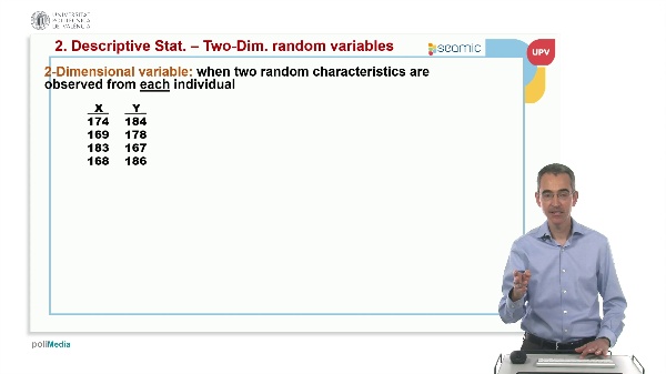 Unit 2: DESCRIPTIVE STATISTICS - Two-dimensional descriptive statistics