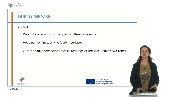 Defects Due to yarn. Knots