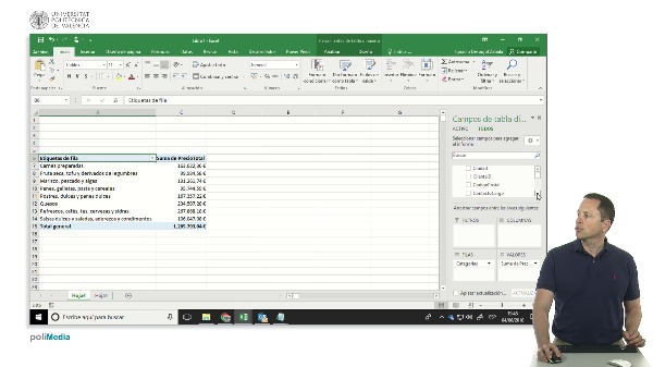 Excel, tablas dinámicas, slicer (segmentación de datos) con filtro