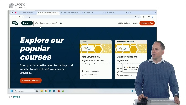 La plataforma edX. Pantalla principal