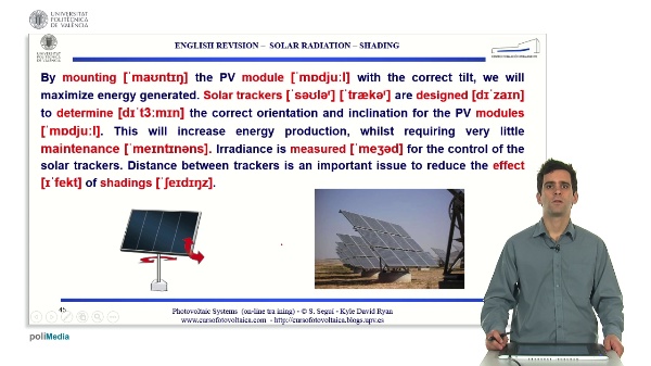 M1.U3. Solar radiation - Shading. English Grammar / spelling revision