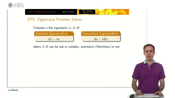 SLEPc: Standard eigenvalue problem