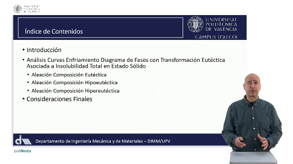 An�lisis de la microestructura de aleaciones con transformaci�n eut�ctica asociada a insolubilidad total en estado s�lido mediante curvas de enfriamiento