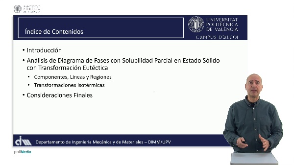 An�lisis de diagramas de fases con solubilidad parcial en estado s�lido con transformaci�n eut�ctica