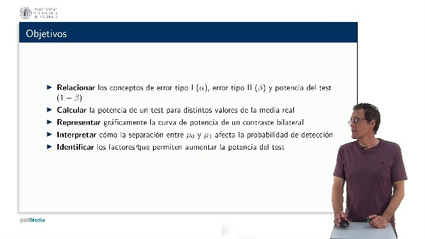 Curva de potencia en test de hip�tesis