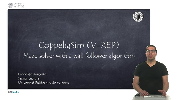 CoppeliaSim (V-REP): Maze solver with a wall follower algorithm