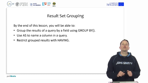 Grouping result sets with GROUP BY