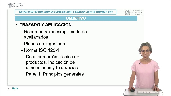 Representaci�n simplificada de avellanados seg�n normas ISO