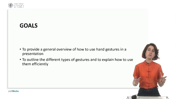 Hand gestures in oral presentations