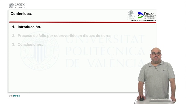 Proceso de rotura por sobrevertido en diques de tierra