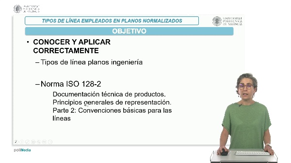 Tipos de l�nea empleados en planos normalizados