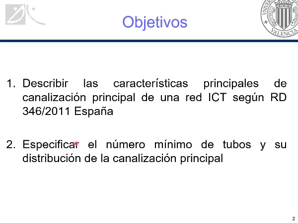 Canalizaci�n principal en ICT