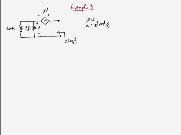 Teoría de Circuitos 1. Lección 6. 5-4 Cálculo de impedancia equivalente R,L,C con fuentes dependientes