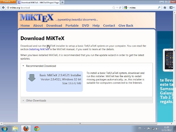 Instalación de LaTeX bajo Windows (2012)