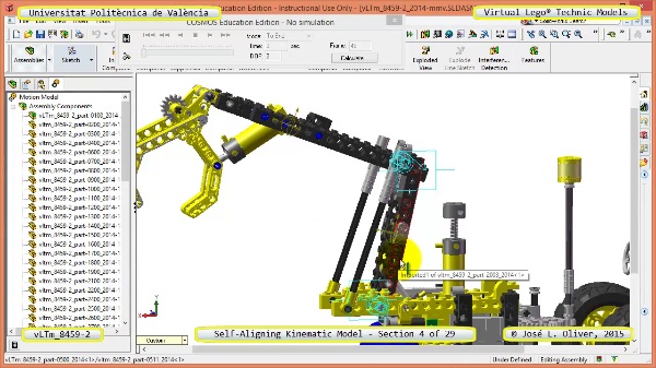 Simulación Cinemática Lego Technic 8459-2 con Cosmos Motion ¿ 04 de 29