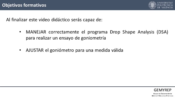 ENSAYO DE GONIOMETR�A �PTICA CON EL PROGRAMA DROP SHAPE ANALYSIS