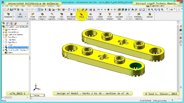 Creación Virtual Modelo Lego Technic 8862-1 ¿ Piezas 2 a 70 ¿ 36 de 36