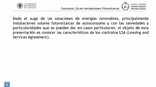 Contratos LSA en Instalaciones Fotovoltaicas