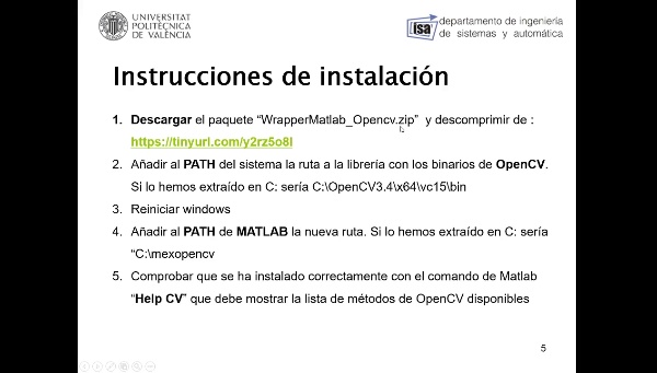 Instalación de OpenCV en Matlab