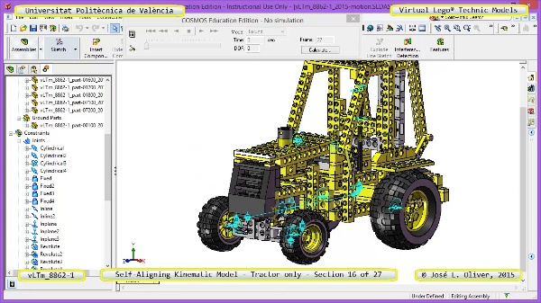 Simulación Dinámica Lego Technic 8862-1 - Tractor - sobre Base - 16 de 27
