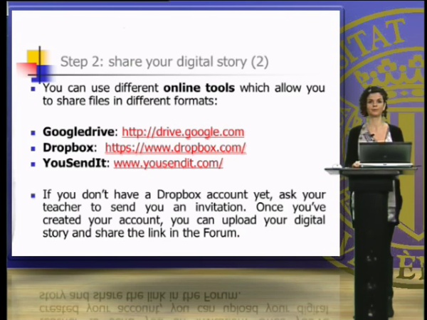 Sharing, presenting and assessing your digital stories and making-of presentations