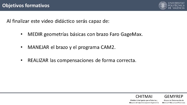 MEDICIONES GEOM�TRICAS B�SICAS CON EL BRAZO DE MEDICI�N POR COORDENADAS FARO GAGEMAX