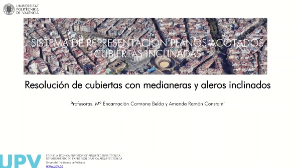 Resolucion de ejercicio de cubierta inclinada con medianeras y aleros inclinados