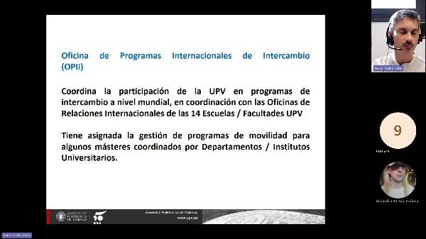 Presentación programas movilidad - Unidad de Máster (másteres gestionados por OPII) - 26 octubre 2023