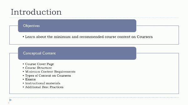 Coursera Course content recommendations