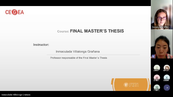 live session : Introduction of Master's Thesis