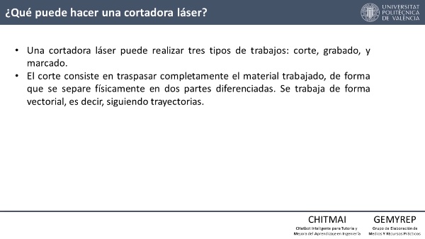 CORTE L�SER EN LA RAYJET R500. CONCEPTOS PREVIOS II.