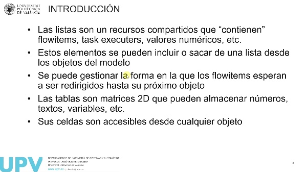 Listas y tablas globales en Flexsim