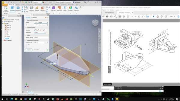 Sesion 8 CAD 3D Inventor 2D Autocad Modelado (con Inventor) y representacin normalizada de piezas (con Autocad)