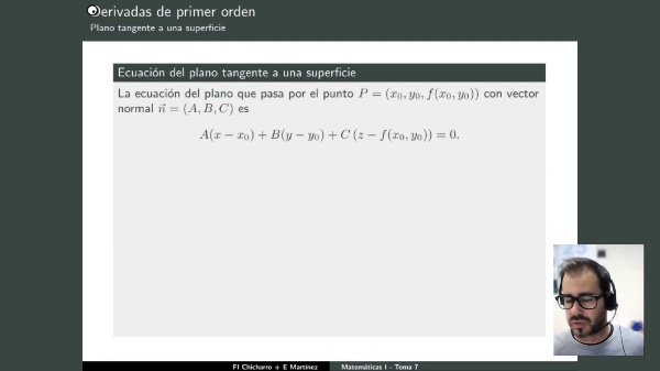 Tema 7.1.3 Derivadas de primer orden > Plano tangente a una superficie