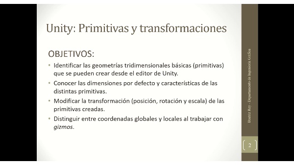 Unity: Primitivas y transformaciones