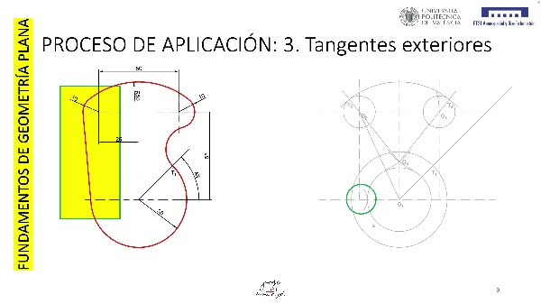 FUNDAMENTOS GEOMETR�A PLANA - PROCESO DE TRAZADO DE TANGENCIAS POR POTENCIAS
