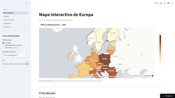 Energ�a y calidad del aire en Europa - App en Streamlit