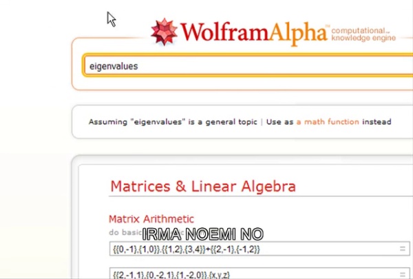 autovalores y autovectores con Mathematica online
