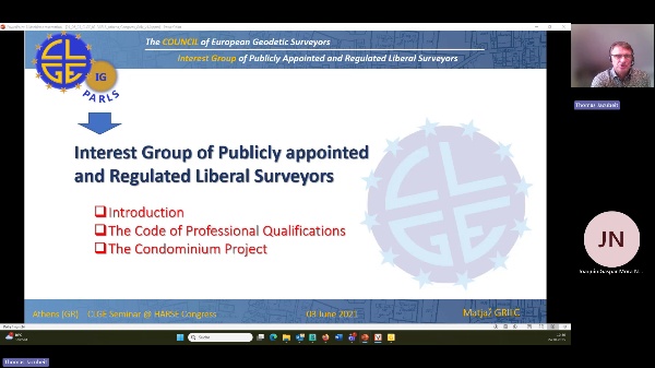 European Surveyor. IG-PARLS, CLGE