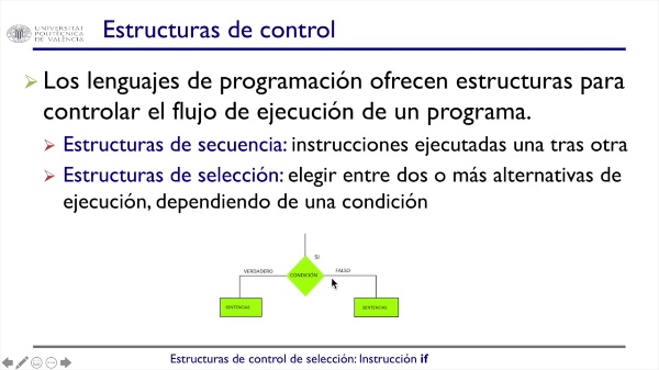 Estructuras de control de selección: Instrucción if