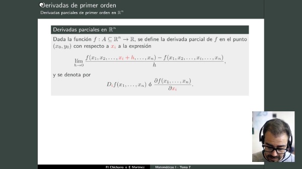 Tema 7.1.4 Derivadas de primer orden > Derivadas parciales de primer orden en Rn