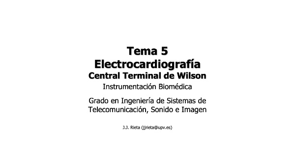 IBM-T5-04 - Electrocardiografía. Central terminal de Wilson
