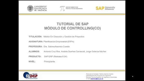 Tutorial de SAP: Contabilidad de Centros de  Coste (CO-CCA) (Caso de Estudio SAP UA)