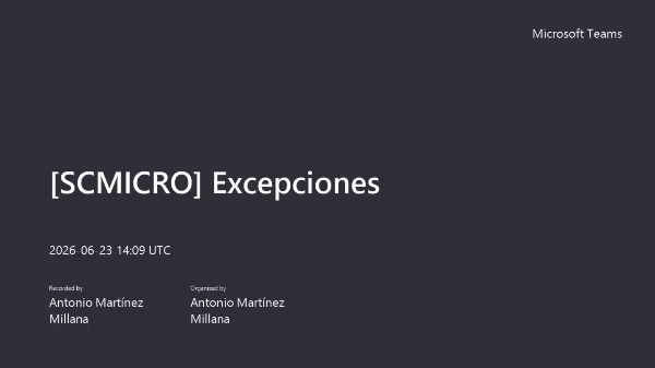 [SMICRO] Excepciones